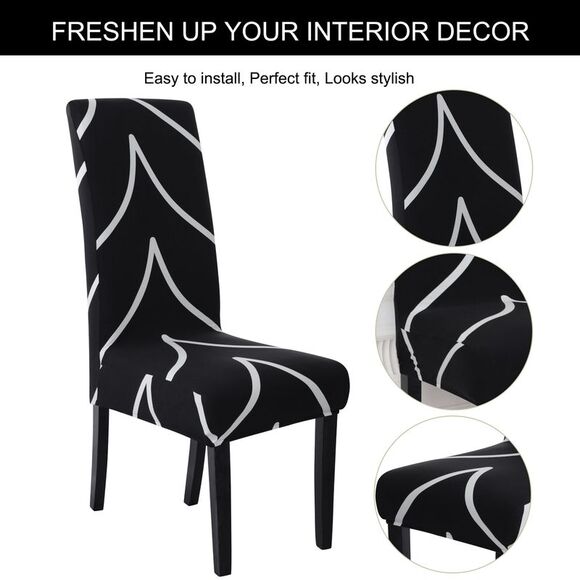 Dining Chair Covers Stretch Chair Protectors Chair Seat Cover for Dining Room - Picture 5 of 6
